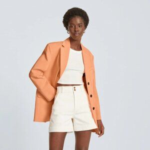 EVERLANE 80's Orange Chiffon Twill Oversized Single Breasted Blazer, Size 00